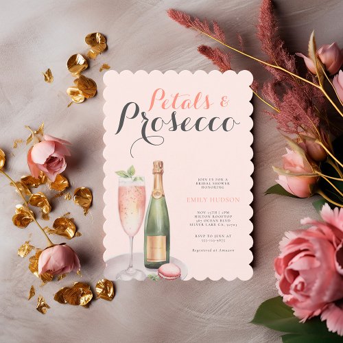 Petals  Prosecco Bridal Shower Invitation