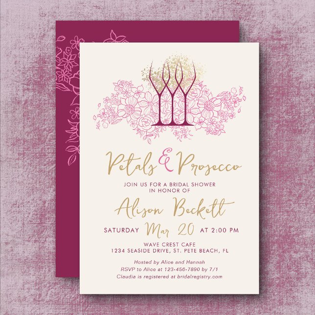 Petals & Prosecco Bridal Shower  Invitation (Creator Uploaded)