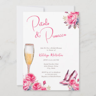Petals & Prosecco Bridal Shower Invitation