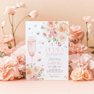 Petals Prosecco Bridal Shower Love In Bloom Peach Invitation