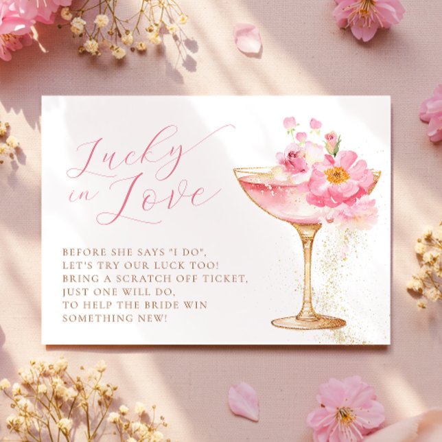 Petals Prosecco Bridal Shower Lucky in Love Card (Creator Uploaded)