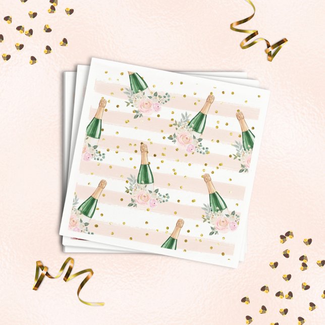 Petals & Prosecco Bridal Shower Napkins (Creator Uploaded)