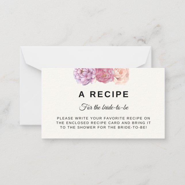 Petals & Prosecco Bridal Shower Recipe Card (Front)