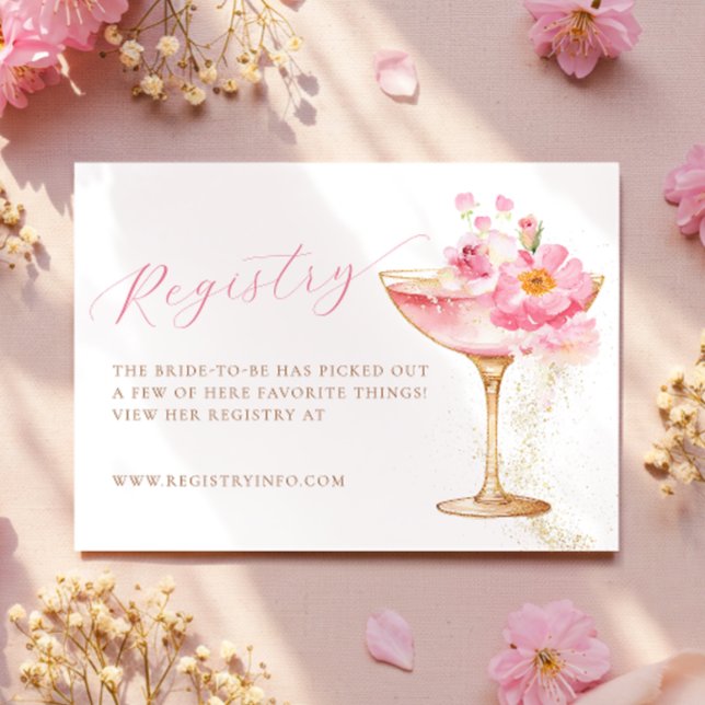 Petals Prosecco Bridal Shower Registry Card (Creator Uploaded)