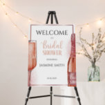 Petals & Prosecco Bridal Shower Rose Gold Welcome Foam Board<br><div class="desc">Our "Petals and Prosecco" welcome sign is the perfect addition to your bridal shower celebration. The sign features a beautiful rose gold design with a champagne bottle and prosecco glass in the center, adding a touch of elegance and glamour to your event. The delicate floral details and the theme of...</div>