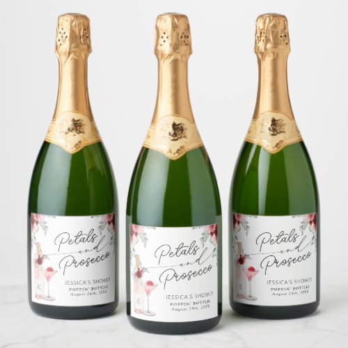 Petals  Prosecco Bridal Shower Sparkling Wine Lab Sparkling Wine Label