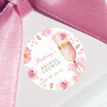 Petals Prosecco Bridal Shower Sticker<br><div class="desc">Pink Bow Petals Prosecco Bridal Shower Stickers featuring a golden and pink prosecco glass adorned with delicate pink florals and a pink bow. The design is perfect for a chic Petals and Prosecco themed brunch and bubbly celebration.</div>