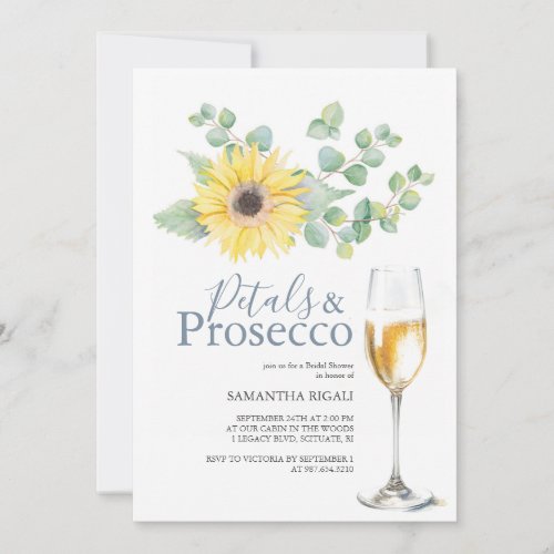 Petals  Prosecco Bridal Shower Sunflower