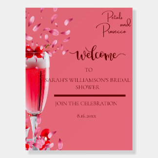 Petals & Prosecco Bridal Shower Welcome Foam Board