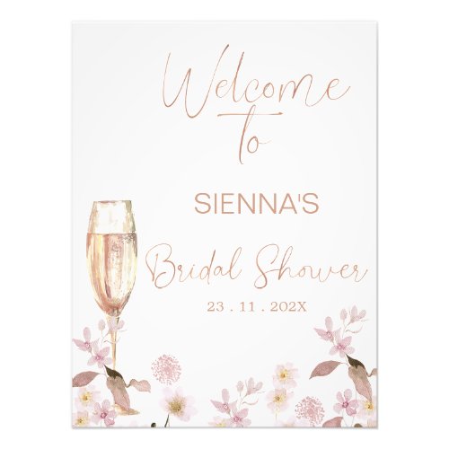 Petals Prosecco Bridal Shower Welcome Sign