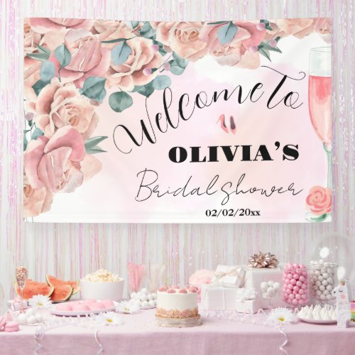 petals  prosecco bridal shower welcome sign