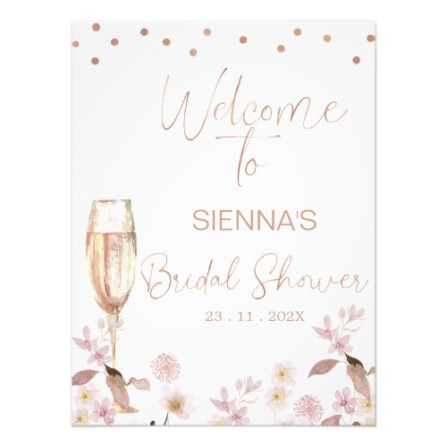 Petals Prosecco Bridal Shower Welcome Sign