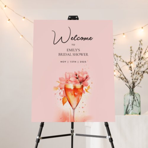 Petals  Prosecco Bridal Shower Welcome Sign