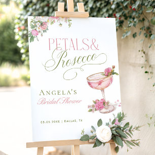 Petals & Prosecco Bridal Shower Welcome Sign