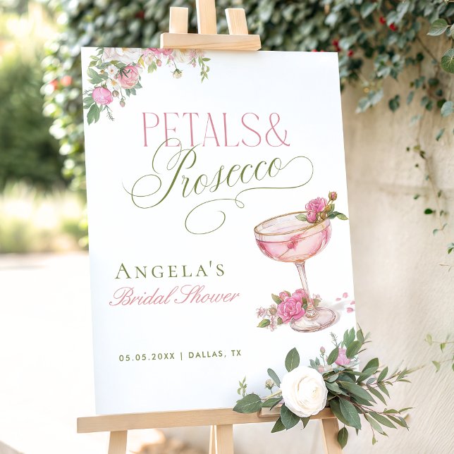 Petals & Prosecco Bridal Shower Welcome Sign (Creator Uploaded)