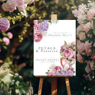 Petals & Prosecco  Bridal Shower Welcome Sign