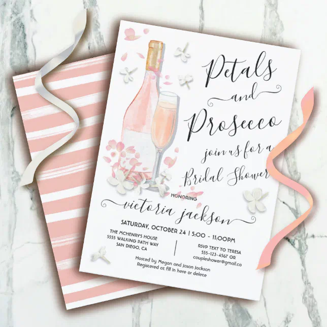 Petals & Prosecco Brunch & Bubbly Bridal Shower Invitation | Zazzle