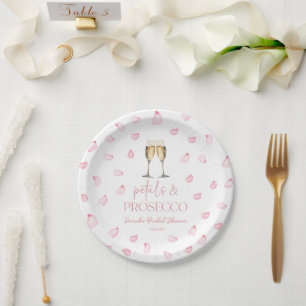 Petals & Prosecco Champagne Bridal Shower Paper Plates