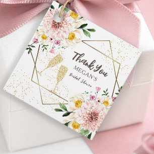 Petals & Prosecco   Champagne Pink Bridal Shower Favor Tags