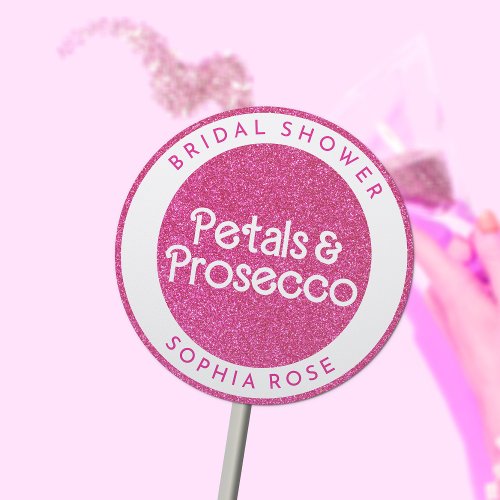 Petals  Prosecco Floral Arch Boho Bridal Shower Classic Round Sticker