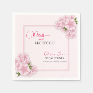 Petals & Prosecco Floral Arch Pink Bridal shower Napkins