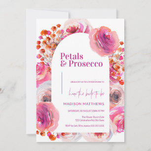 Petals & Prosecco Floral Arch Summer Bridal Invitation