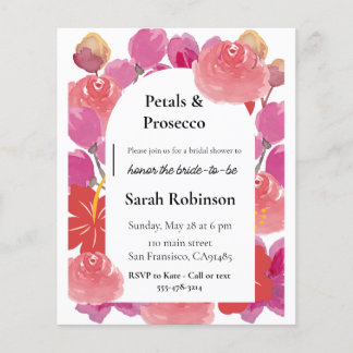 Petals & Prosecco Floral Arch Summer Bridal Shower Flyer