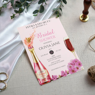 Petals & Prosecco Floral Arch Summer Bridal shower Invitation