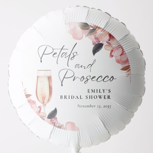 Petals  Prosecco Floral Bridal Shower Balloon