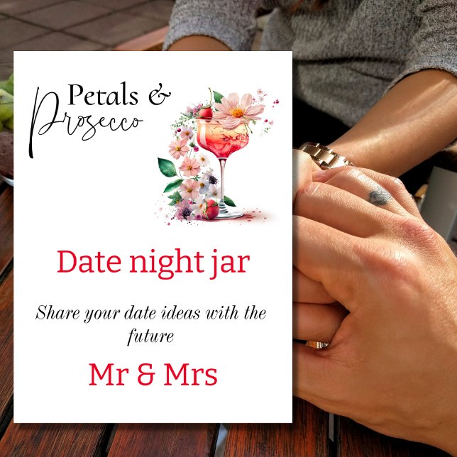 Petals Prosecco Floral Bridal Shower Brunch Date Photo Print (Creator Uploaded)