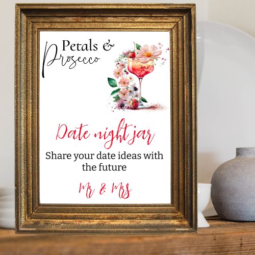 Petals Prosecco Floral Bridal Shower Brunch Date Poster