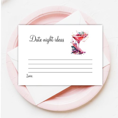 Petals  Prosecco Floral Bridal Shower Date Game  Enclosure Card