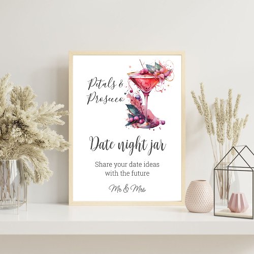 Petals  Prosecco Floral Bridal Shower Date Game  Poster