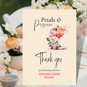 Petals & Prosecco Floral Bridal Shower Favor Thank You Card