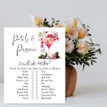 Petals & Prosecco Floral Bridal Shower Game Card<br><div class="desc">Elegant Garden Flowers with Glass of Champagne,  Berries and text "Petals and Prosecco" Floral themed Bridal shower Game Card Would she Rather? about the Bride in lilac,  lavender,  blush pink,  peach,  apricot and greenery colors.</div>
