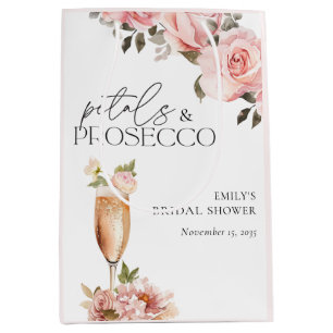 Petals & Prosecco Floral Bridal Shower Medium Gift Bag