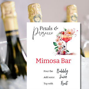 Petals Prosecco Floral Bridal Shower Mimosa Bar Poster