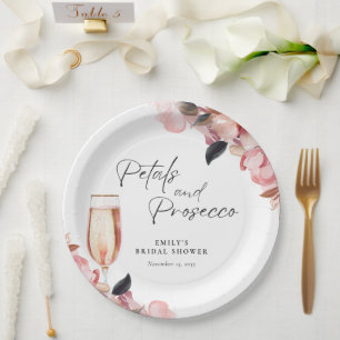 Petals & Prosecco Floral Bridal Shower Paper Plates