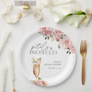 Petals & Prosecco Floral Bridal Shower Paper Plates