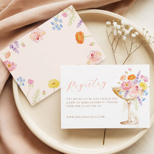 Petals & Prosecco Floral Bridal Shower Registry Enclosure Card