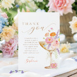 Petals & Prosecco Floral Bridal Shower Thank You Card<br><div class="desc">A romantic thank you card featuring colorful florals and elegant prosecco charm.
Perfect for expressing gratitude after a beautiful bridal shower celebration.
Soft,  feminine,  and timeless.</div>