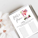 Petals Prosecco Floral Bridal Shower Wedding Game<br><div class="desc">Elegant Garden Flowers with Glass of Champagne,  Berries and text "Petals and Prosecco" Floral themed Bridal shower Game Card Would she Rather? about the Bride in lilac,  lavender,  blush pink,  peach,  apricot and greenery colors.</div>