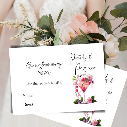 Petals Prosecco Floral Bridal Shower Wedding Game Enclosure Card