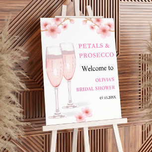 Petals & Prosecco Floral Bridal Shower Welcome Foam Board