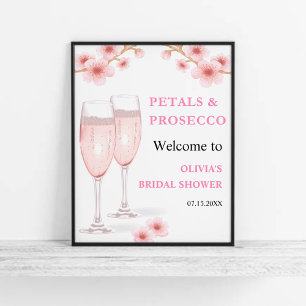 Petals & Prosecco Floral Bridal Shower Welcome Poster