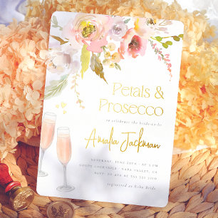 Petals & Prosecco Foil Floral Bridal Shower Invitation