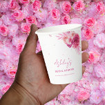 Petals & Prosecco Hot Pink Floral Bridal Shower Paper Cups<br><div class="desc">Enjoy your bridal shower with these cute paper cups,  featuring pretty pink floral,  petals,  arch and custom text of your choice. Easily add your own details by clicking on the "personalize" option.</div>