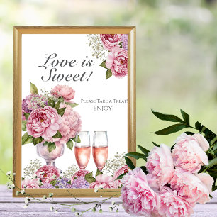 Petals & Prosecco "Love is Sweet" Sign Invitation
