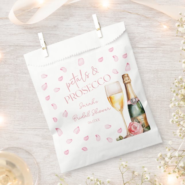Petals & Prosecco Mimosa Champagne Bridal Shower  Favor Bag (Clipped)