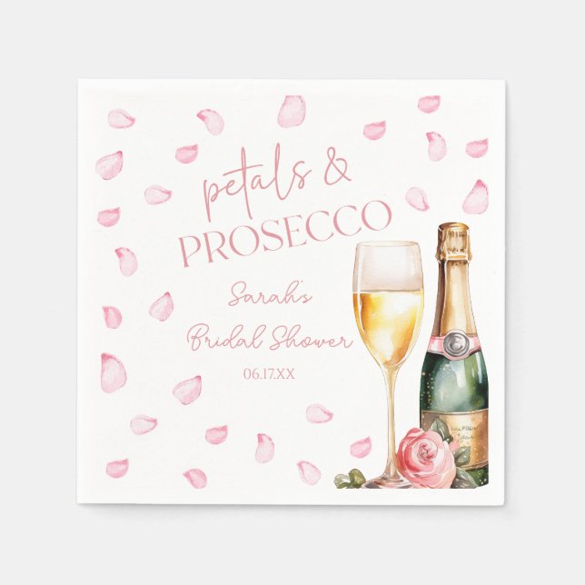 Petals & Prosecco Mimosa Champagne Bridal Shower  Napkins (Front)